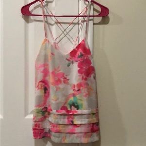 Flowery blouse with strappy back
